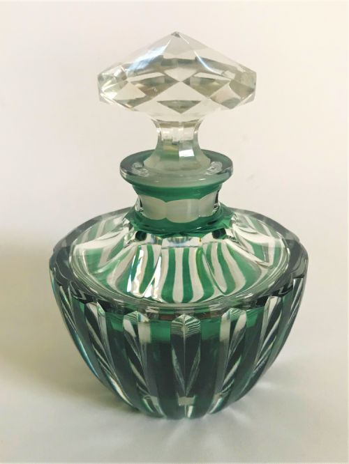 An Eye Catching Art Deco Cut Glass Cologne Bottle