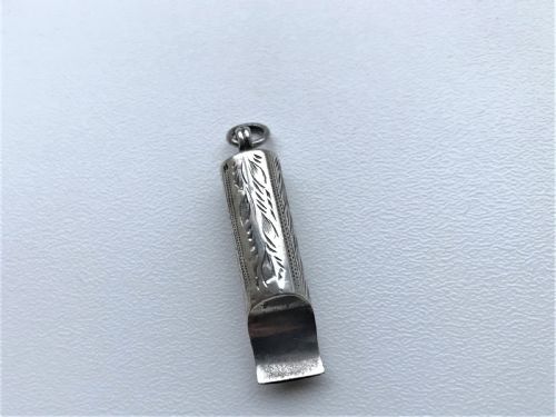 fig 1. A delightful Edwardian silver dog whistle