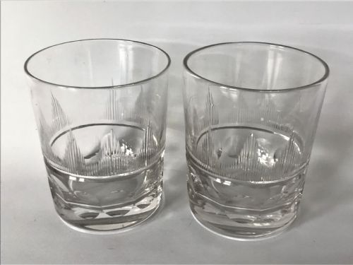 A Fabulous Pair of Mid Victorian Cut Glass Whisky Tumblers