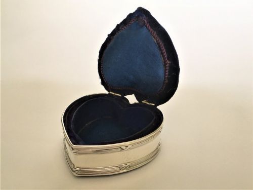 fig 1. An Edwardian silver heart shaped trinket box