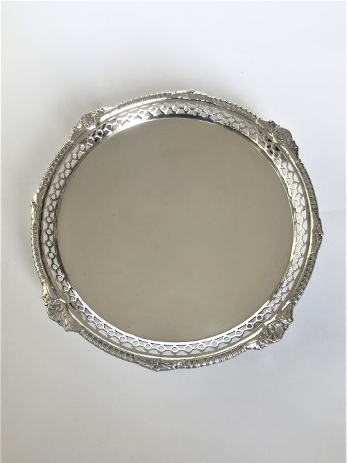 A Superb Small Silver Salver or Card Tray