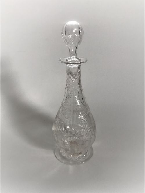 A Stevens & Williams Intaglio Cut Liqueur Decanter