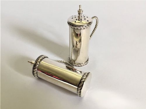 A Novelty Pair of Edwardian Silver Pepper Pots