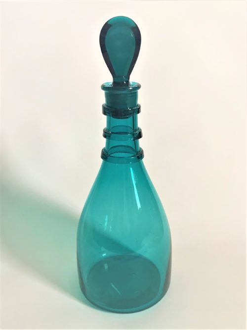 A Rare Georgian Decanter in Unusual Teal Colour