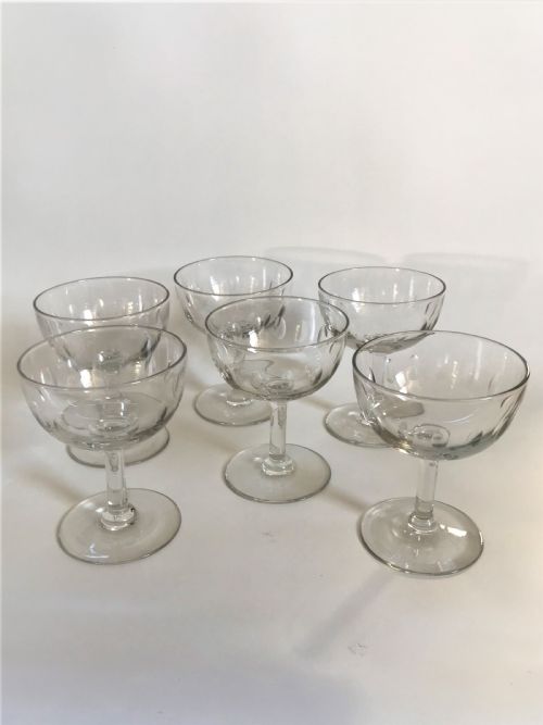 A Charming Set of 6 Small Cut Champagne Glasses