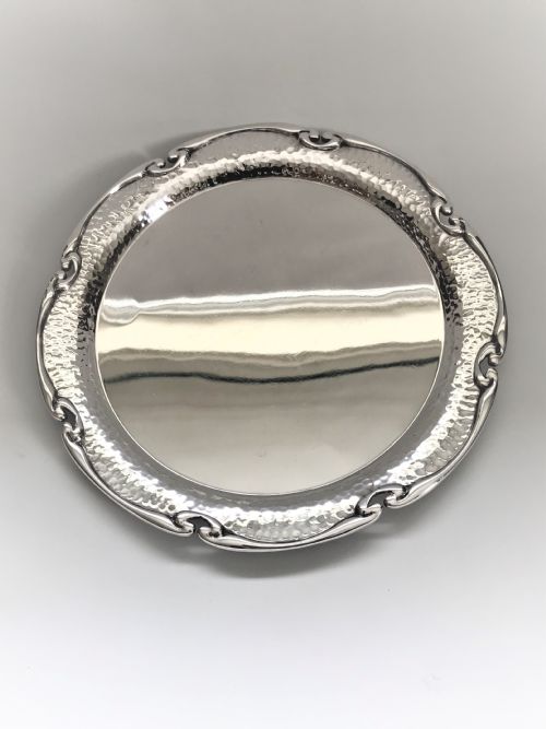 fig 1. A stylish Arts & Crafts silver plated salver