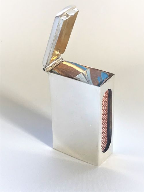 A Superior Edwardian Silver Match Box Holder