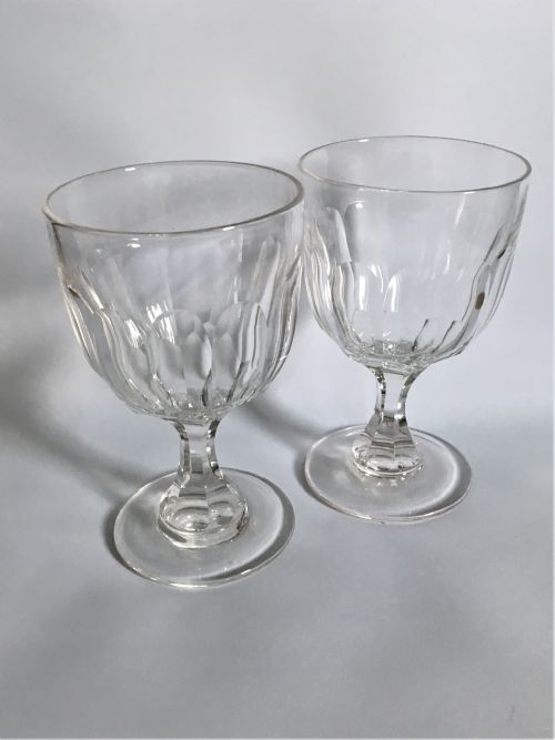 fig 1. A large pair of Victorian cut glass rummers