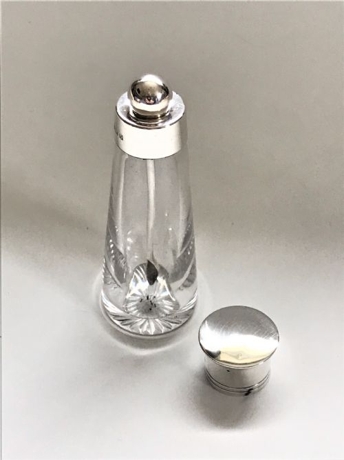 fig 1. A wonderful silver mounted cayenne bottle & spoon