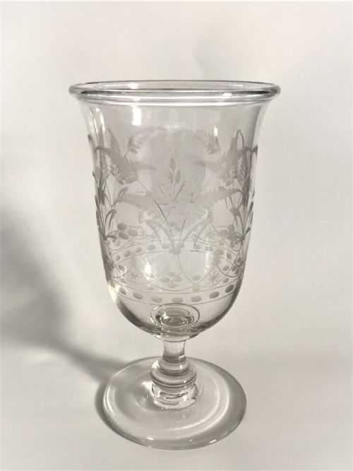 A Pretty Fern Etched Victorian Small Celery Vase