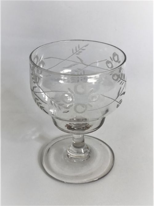 A Late 18th Century Etched Wine Glass