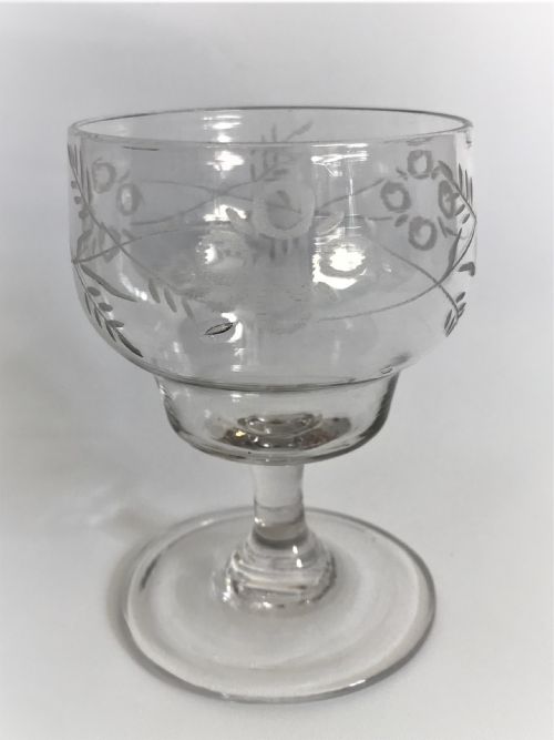 fig 1. A late 18th Century etched wine glass