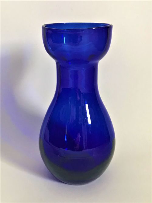 A Bristol Blue Victorian Glass Hyacinth Vase