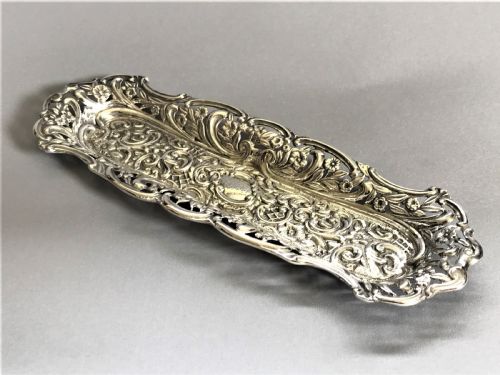 A Gorgeous Late Victorian Silver Pen Tray