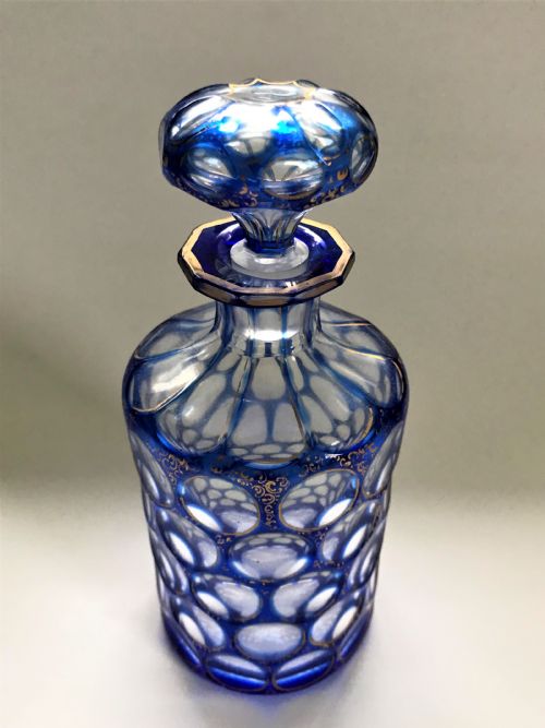 fig 1. A lovely Victorian blue flashed cologne bottle