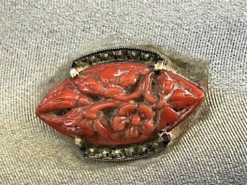 fig 1. An outstanding Art Deco silver & enamel hand mirror