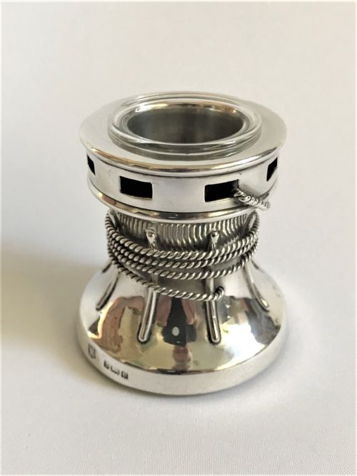 A Rare Edwardian Silver Quayside Capstan Inkwell