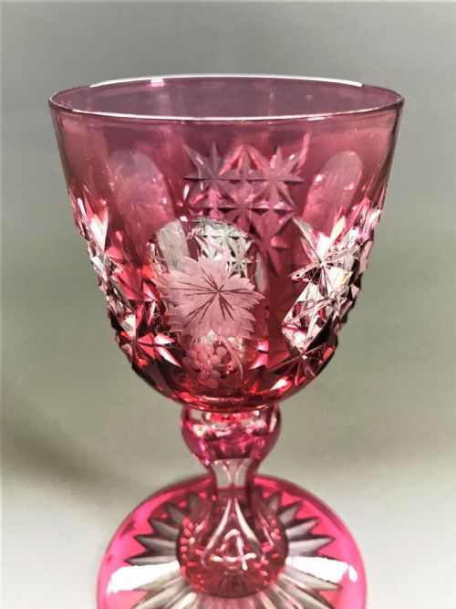 fig 1. An outstanding Victorian cranberry wine glass