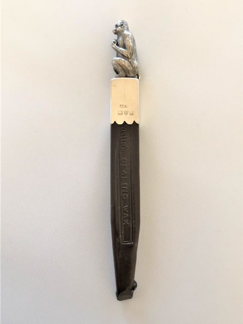 A Rare Chester Silver Monkey Sealing Wax Holder