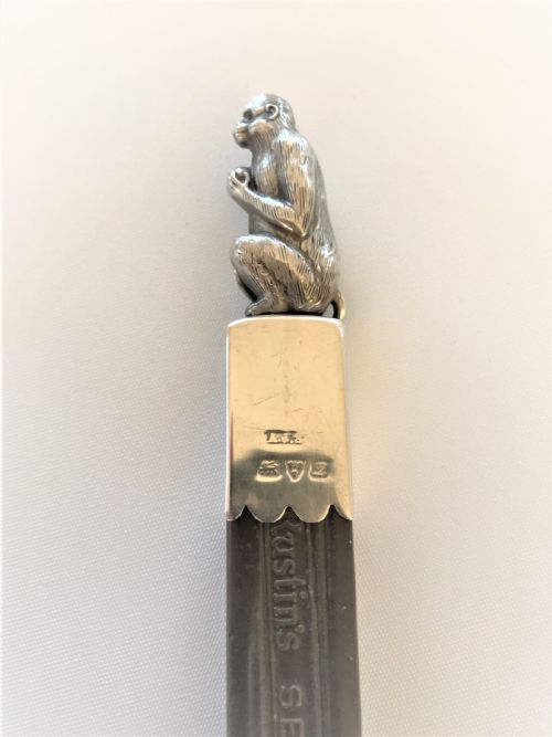 fig 1. A Rare Chester Silver Monkey Sealing Wax Holder