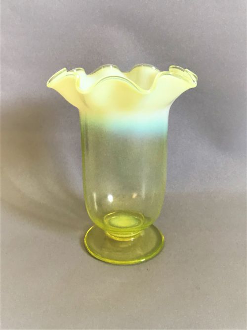 An Unusual Victorian Small Uranium Celery Vase