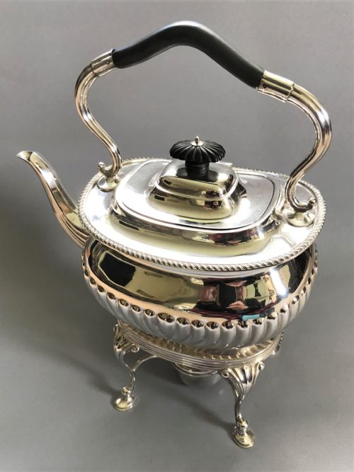 fig 1. A superb Victorian silver plated spirit kettle