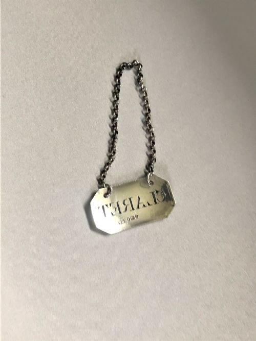 fig 1. A lovely Georgian silver, claret decanter label