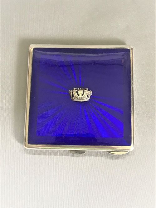 fig 1. A gorgeous 'Naval Crown' silver & enamel compact