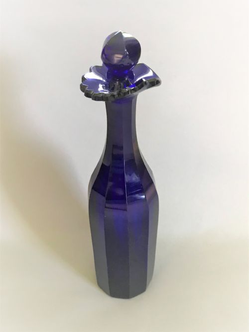 fig 1. A fabulous early Victorian Bristol Blue decanter