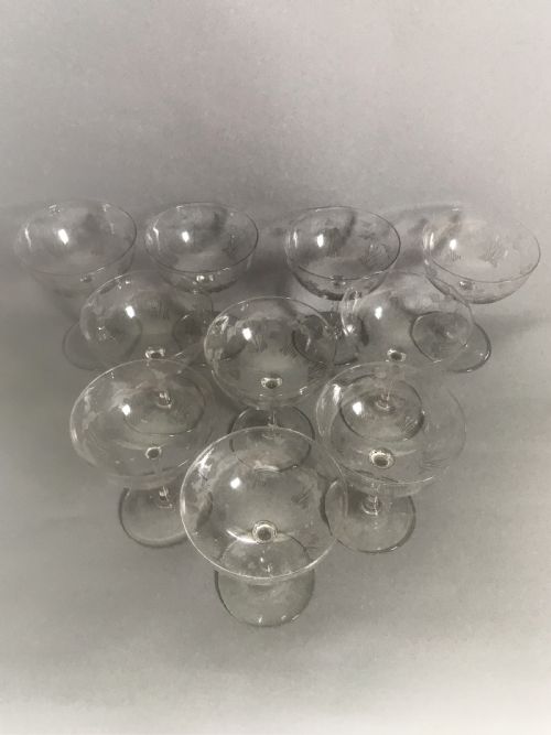 fig 1. A splendid set of 10 Victorian champagne bowls