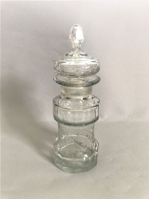 A Superb French Cut Glass Preserve/pickle Jar