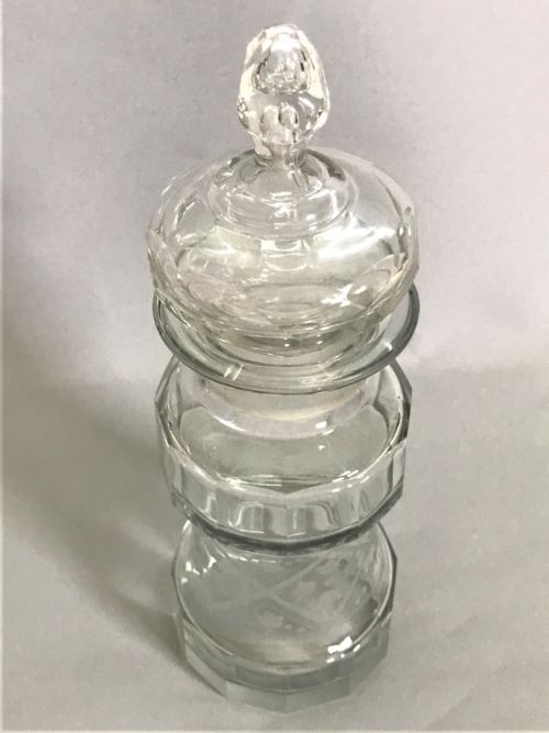 fig 1. A superb French cut glass preserve/pickle jar