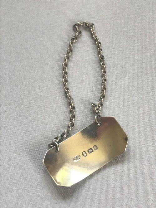 fig 1. A very rare Georgian silver 'Hock' label