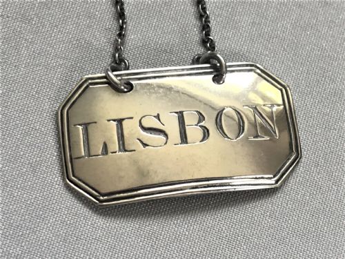 An Unusual Georgian Silver 'Lisbon' Wine Label