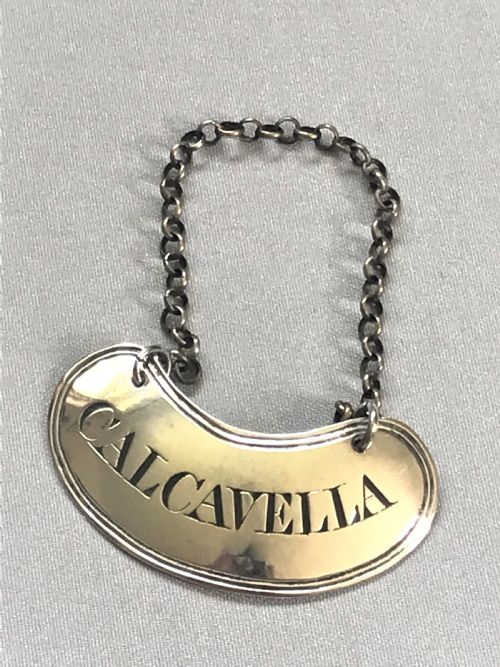 An Extremely Rare Georgian Silver 'Calcavella' Wine Label