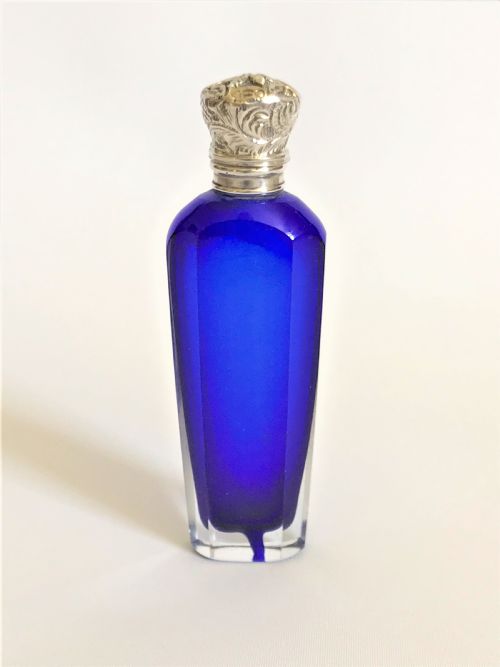 A Lovely Victorian Silver Mounted Scent Bottle