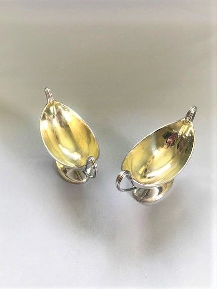 fig 1. A fabulous pair of 18th Century silver condiment boats