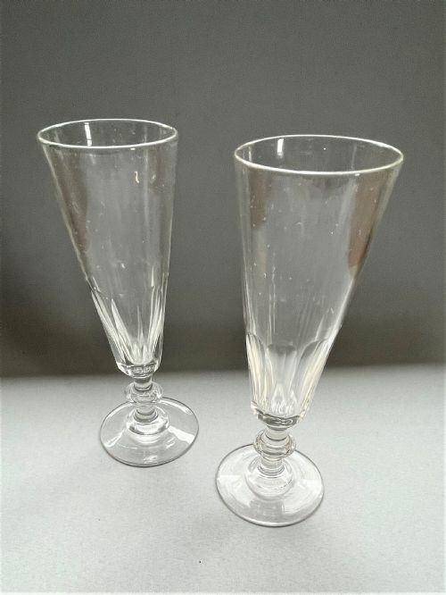 fig 1. A lovely pair of Victorian cut glass champagne flutes