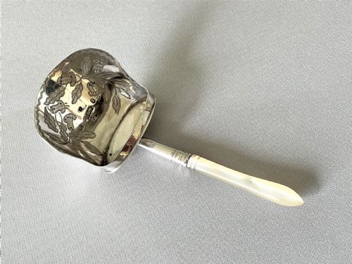 fig 1. A superb Georgian silver & mother-of-pearl caddy shovel