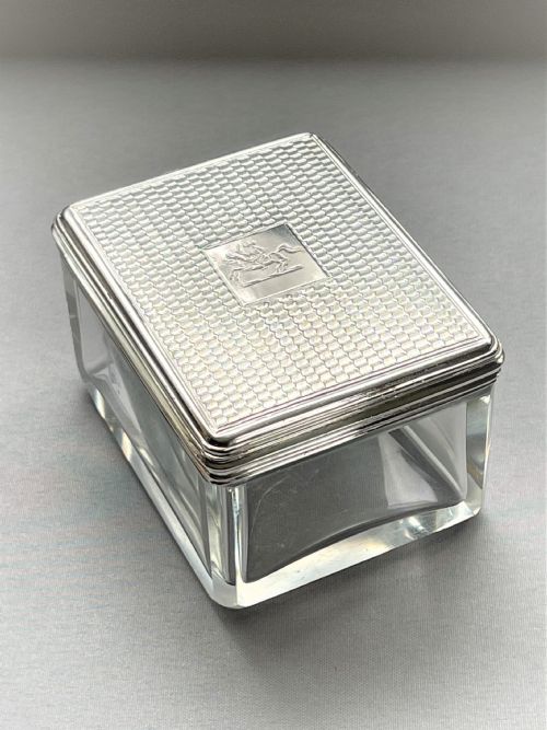 A Fine Georgian Silver Lidded Cuff Links/studs Box