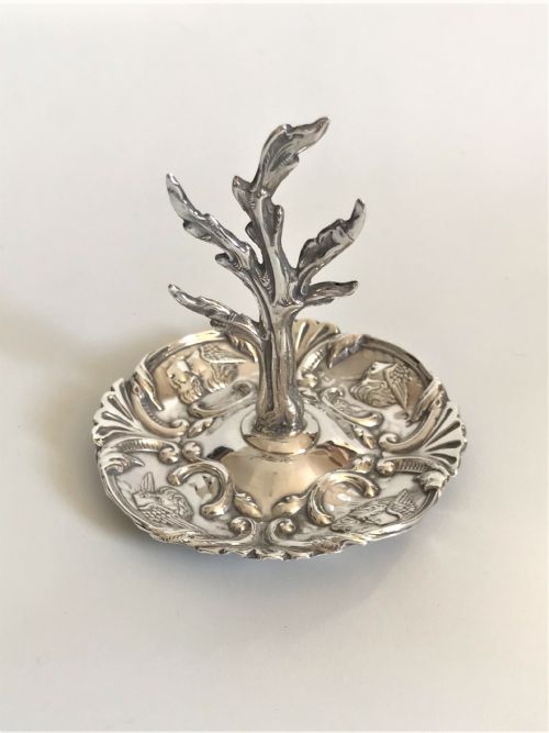 fig 1. A lovely Edwardian Reynolds Angels Silver Ring Tree