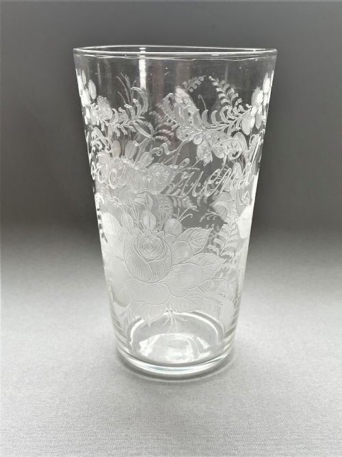 fig 1. A superb 'For a friend' Victorian beer glass