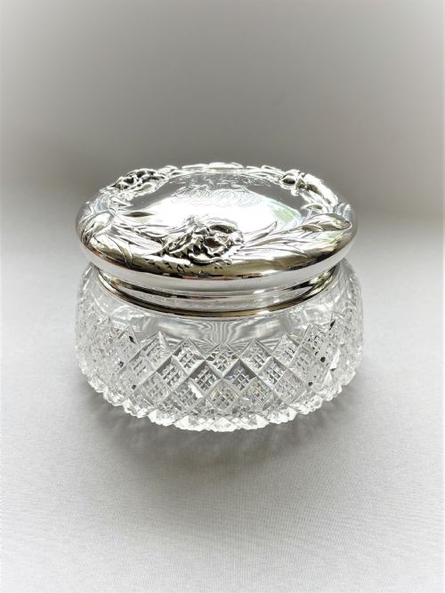 A Stunning Sterling Silver Lidded Powder Bowl