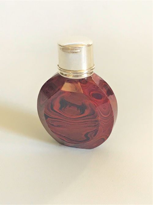 fig 1. A Rare 19th Century Silver Mounted Lithyalin Scent Bottle