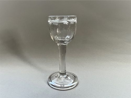 A Gorgeous 18th Century Etched Cordial Glass