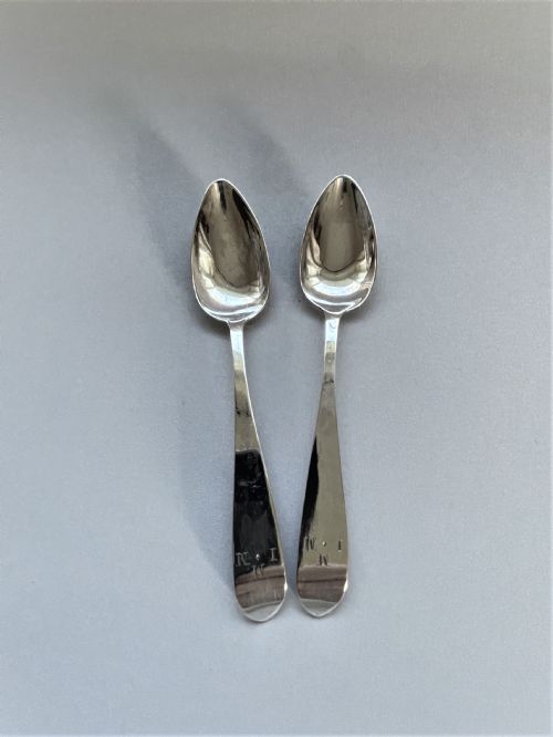 A Delightful Pair of Georgian Irish Silver Teaspoons