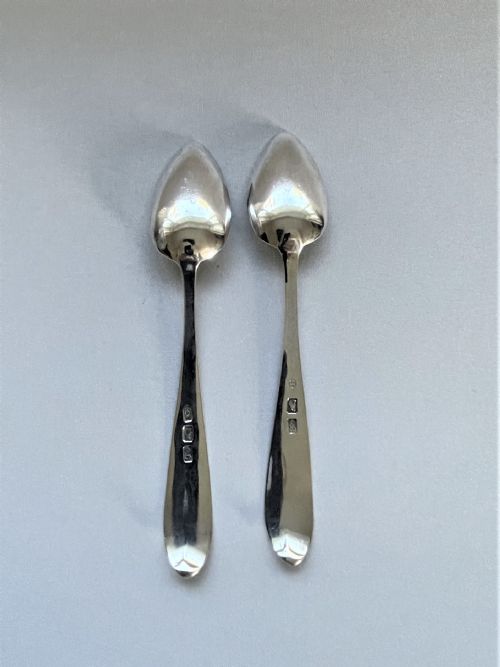 fig 1. A delightful pair of Georgian Irish silver teaspoons