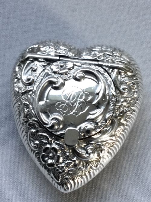 fig 1. A late Victorian heart shaped pill box