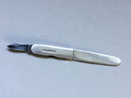 A Charming Silver Pocket Letter Opener/paper Cutter Combo