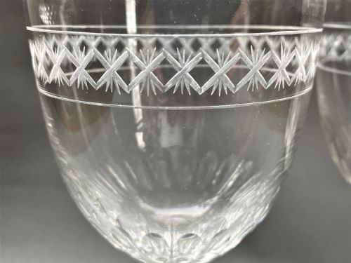 fig 1. A handsome pair of late Victorian cut glass wine goblets